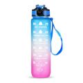 1L športová fľaša na vodu s časovou značkou džbán na vodu odolná proti úniku vody pre kanceláriu školu kempovanie (BPA Free) - modrá/fialová