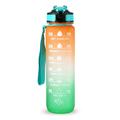1L športová fľaša na vodu s časovou značkou džbán na vodu odolná proti úniku vody pre kanceláriu školu kempovanie (BPA Free) - oranžová/zelená