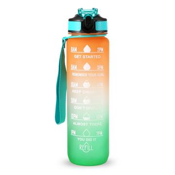 1L športová fľaša na vodu s časovou značkou džbán na vodu odolná proti úniku vody pre kanceláriu školu kempovanie (BPA Free)