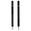 2-v-1 univerzálny kapacitný dotykový pero pero-2 ks. - Čierna
