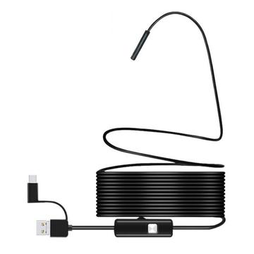 3-in-1 Waterproof 7mm Endoscope Camera for Mobile - USB, MicroUSB, Type-C - 1m