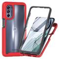 Séria 360 Ochrana Motorola Moto G62 5G Puzdro - Červená / Jasný