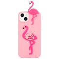 3D Cartoon Iphone 14 TPU Puzdro - Flamingo