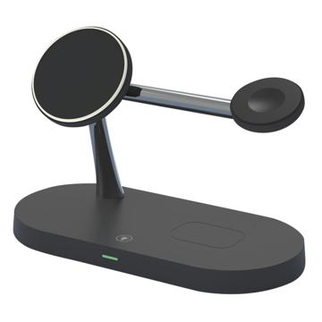 5 in 1 Magnetic Wireless Charger for iPhone, Apple Watch, AirPods Fast Charging Dock Station (Open Box - Excellent) - Black