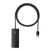 Rozbočovač 4v1 Baseus Lite Series USB na 4x USB 3.0 WKQX030101, 1 m - čierny