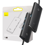 Rozbočovač 4 v 1 z radu Baseus Lite USB na 4x USB 3.0 WKQX030201 - 2 m - čierny