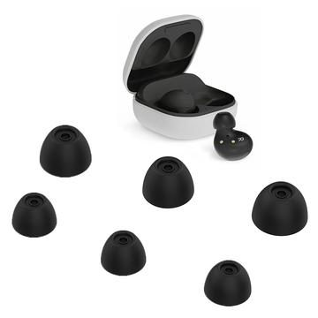 6 ks náhradných koncoviek slúchadiel Mäkký silikónový kryt slúchadiel pre Samsung Galaxy Buds2 - čierny