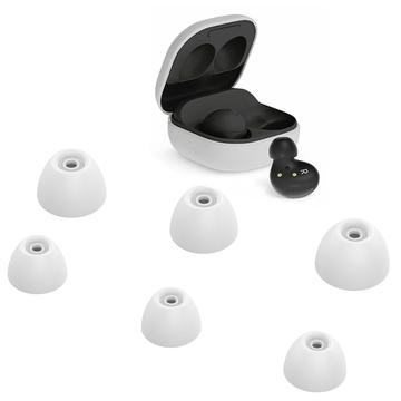 6 ks náhradných koncoviek slúchadiel Mäkký silikónový kryt slúchadiel pre Samsung Galaxy Buds2 - biely