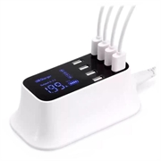 8 -port USB Desktop nabíjačka s LED monitorom - biela