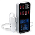 9-port nabíjačka automobilu s LCD displejom WLX-A9S+-7XUSB, QC3.0 USB, PD USB-C-40W