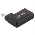 90-stupňový Adaptér OTG USB-C / USB 3.0 - 10Gb/s - Čierny
