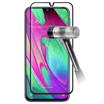 9D Full Cover Samsung Galaxy A40 Temperkovaný sklenený chránič obrazovky - Čierna