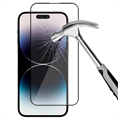 iPhone 14 Pro 9D Full Cover Ochranné Tvrdené Sklo na Displej - Čierny Okraj