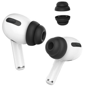 AHASTYLE PT99-2 1 pár koncoviek do uší pre slúchadlá Apple AirPods Pro 2 / AirPods Pro Bluetooth Silikónové krytky, veľkosť S - čierna
