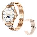 AK60 Steel Strap + Silicone Strap Women Smart Watch Health Monitoring Bluetooth Calling Smart Bracelet - Gold