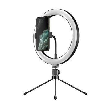 APEXEL APL-FL10JJ13Y 26cm LED Ring Light Photography Selfie Fill Light with Tripod Phone Holder