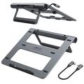Acefast E5 Plus 8-in-1 Multiport USB-C Hub W. Laptop Stand - Space Gray