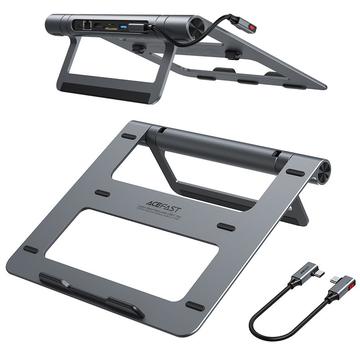 Acefast E5 Plus 8-in-1 Multiport USB-C Hub W. Laptop Stand - Space Gray