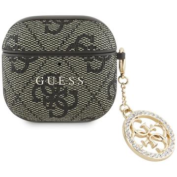 AirPods 4 Guess 4G Strass Charm Case - Brown