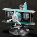 Airplane Flip Desk Clock w. Mechanical Time Display - Blue