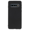Matné Puzdro TPU na Samsung Galaxy S10 Proti Odtlačkom Prstov - Čierne