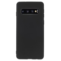 Matné Puzdro TPU na Samsung Galaxy S10+ Proti Odtlačkom Prstov - Čierne