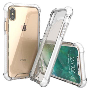iPhone X Anti -Shock Hybrid Crystal Case - Clear / White