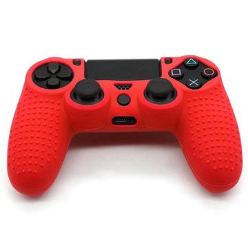 Protišmykové ochranné puzdro Grip Silicone Cover pre ovládač PS4 - červené