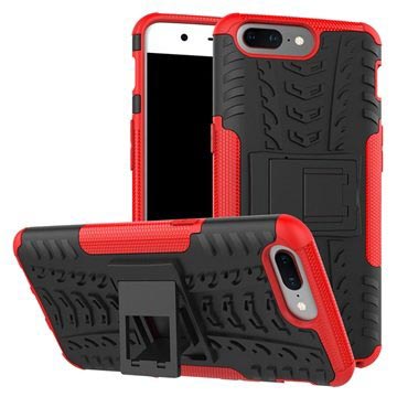 OnePlus 5 Anti -Slip Hybrid Case - Red / Black