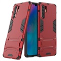 Séria brnenia Huawei P30 Pro Hybrid Case so stojanom - červená