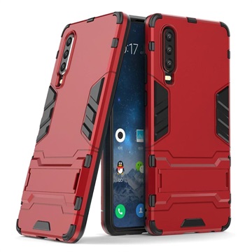 Armor séria Huawei P30 Hybrid Case so stojanom - červená