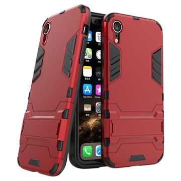 iPhone XR Armor Series Hybridné Puzdro so Stojanom - Červená