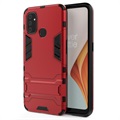 Armor séria OnePlus Nord N100 Hybrid Case s Kickstandom - červená