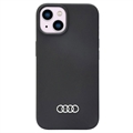 iPhone 14 Audi Metal Logo Silikónový Puzdro - Čierny