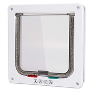 Auto-Lock Pet Screen Door with 4-Way Locking System for Cats and Small Dogs - M - White