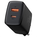 Baseus Compact Wall Charger 20W - USB -C PD3.0, USB QC3.0 - Čierna