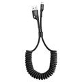 Baseus Fish Eye Eye Spring Lightning Cable - 1 m - Čierna