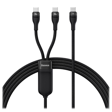 Rýchlonabíjací Kábel USB-C 2 v 1 Baseus Flash Series II - 100W - Čierny