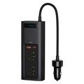 Baseus In-Car Inverter 150W & Car Charger - USB-C, USB-A - Black