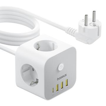 Baseus PowerCombo Cube 7-in-1 Power Strip - 20W - White