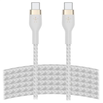 Belkin Boostcharch Pro Flex USB -C / USB -C kábel 60 W - 3M - biela