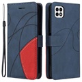 Séria Bi -Color Service Samsung Galaxy A22 5G, Galaxy F42 5G Wallet Case - Blue