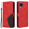Bifarebná séria Samsung Galaxy A12 Puzdrá peňaženky - červená