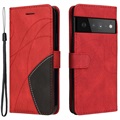 Séria Bi -Color Series Google Pixel 6 Puzdro na peňaženku - červená