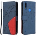 Bi -Color Series Motorola Moto E7 Power Wallet Case - Blue