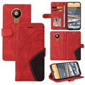 Bifarebná séria Nokia 5.3 Puzdro peňaženky - červená
