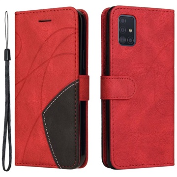 Bifarebná séria Samsung Galaxy A51 Puzdrá peňaženky - červená