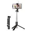 Bluetooth Selfie Stick & Triod Stand s ľahkým kh1s - čierny