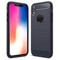 iPhone XR Puzdro z Brúseného TPU - Uhlíkové Vlákno