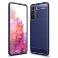 Samsung Galaxy S21 Fe 5G Brushed TPU Case - uhlíkové vlákno - modrá